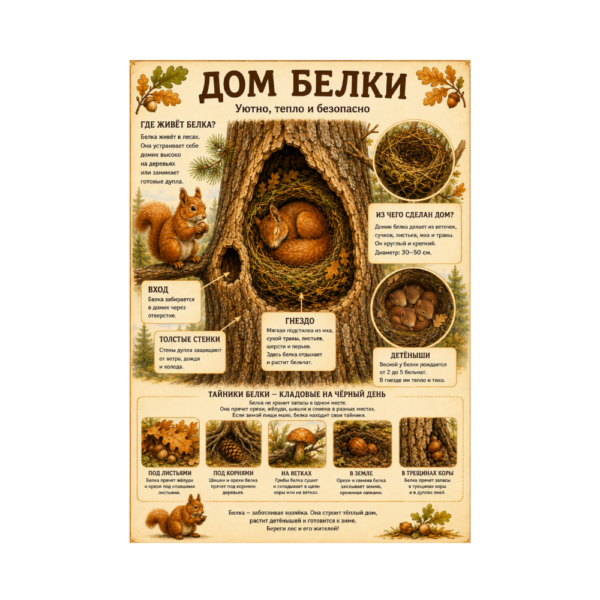 Дом белки плакат дом белки