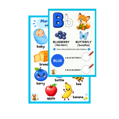 English Worksheets for Kids — Letter B